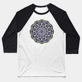 Circle Pattern Vector Art Green Purple White Baseball T-Shirt